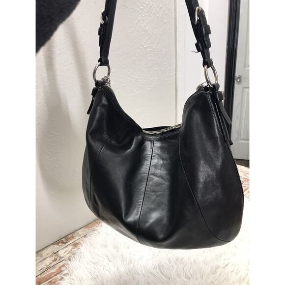 Vintage Authentic Black Classic leather Coach Soho Hippi One Shoulder bag Lg Sz - Picture 12 of 14